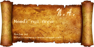 Neményi Anna névjegykártya