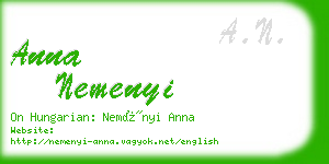 anna nemenyi business card